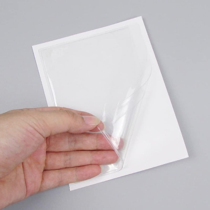 Baitoo Adhesive Clear Pockets,Self Adhesive Clear Label Pockets Adhesive Card Folder Plastic Pockets Holders Sleeves for Index Cards Planners Cabinet Shelves Photo Cd,10Pieces (310x217mm) - Image 5